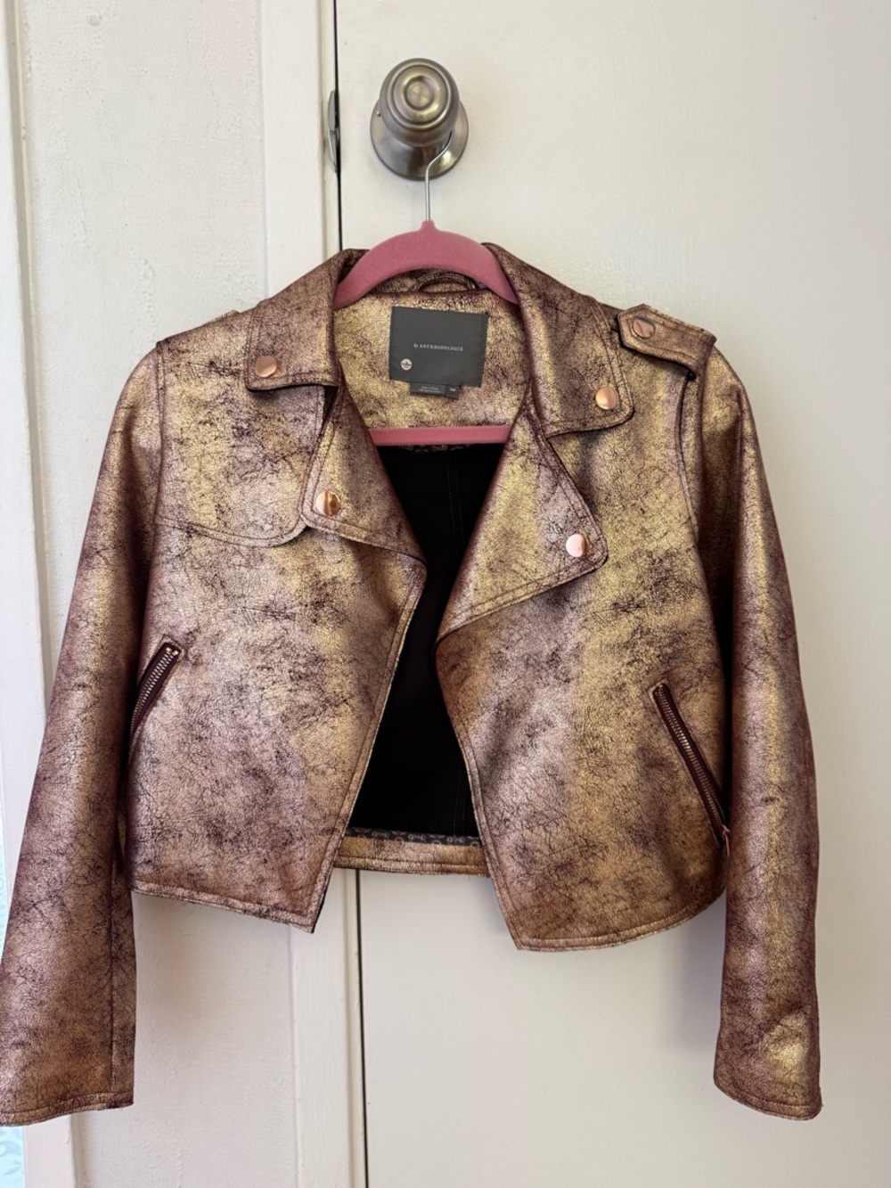 Anthropologie cropped moto jacket